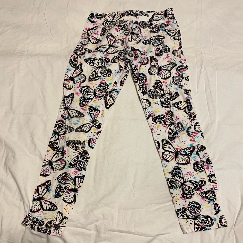 French Toast Girls Butterfly Leggings Size Large